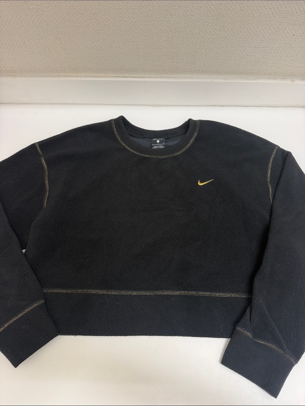 Nike Black Crewneck Sweatshirt with Yellow Swoosh